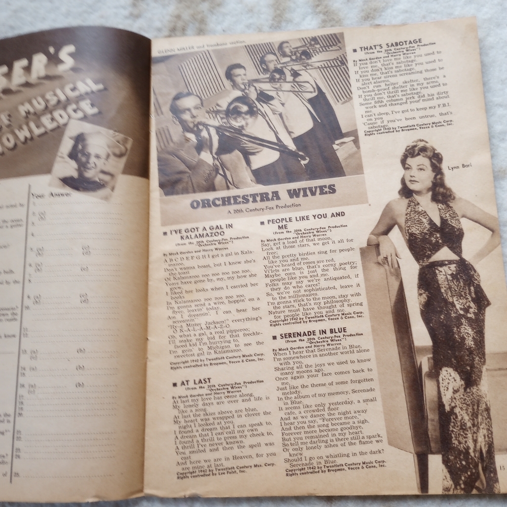 1942 song hits Betty Hutton magazine - Picture 7 of 9